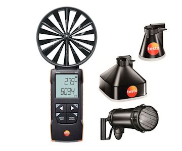 Testo 417 - Vleugelrad Anonemeter met Meetrichters